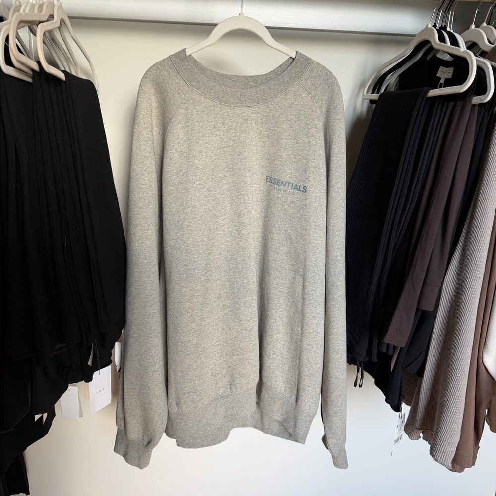 Essentials Crewneck Sweatshirt - Light Gray with Subtle Logo — XXL NWOT